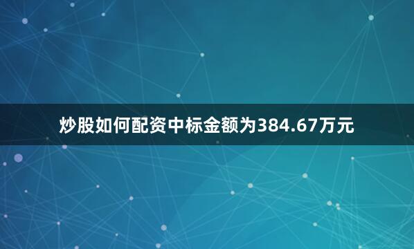 炒股如何配资中标金额为384.67万元